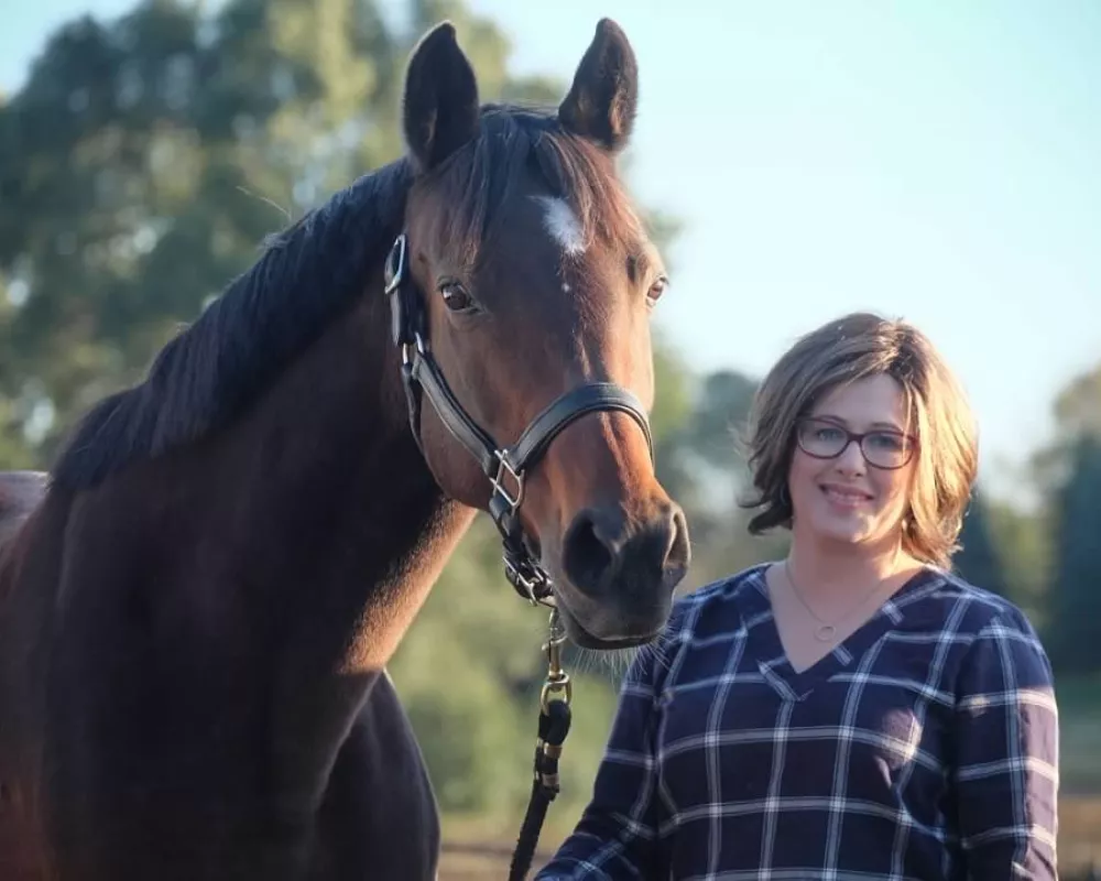 Tess and Owner on Farm