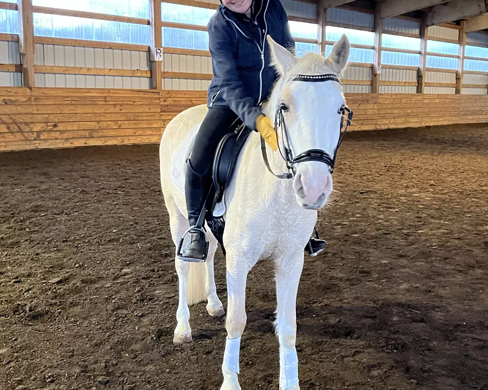 Germania under saddle Nov 2024. Rider is 5'2"